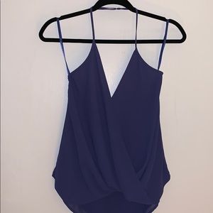 Deep V Drape Blouse